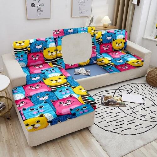 Cartoon Sofa Cover Anti-Slip Elastic Sofa Seat Cushion Covers Living Room Washable Recliner Furniture Protector 1/2/3/4 Seater