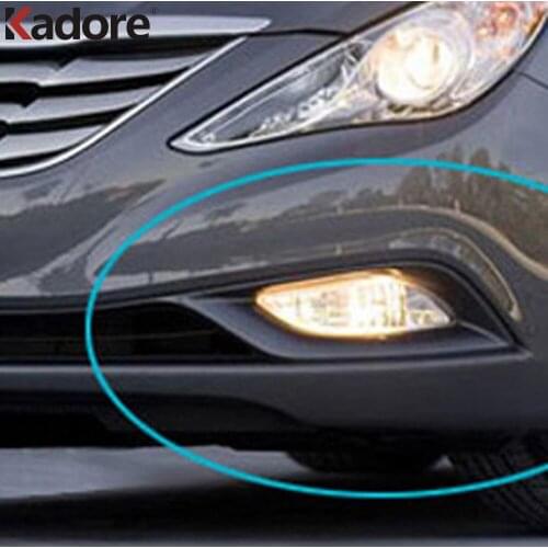 For Hyundai Sonata i45 2011 2012 2013 2014 ABS Chrome Front Head Fog Lamp Cover Trim Foglight Frame Protector Auto Accessories