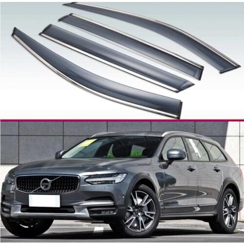 For Volvo V90 Cross Country T5 T6 AWD 2017 2018 2019+ Plastic Exterior Visor Vent Shades Window Sun Rain Guard Deflector 4pcs