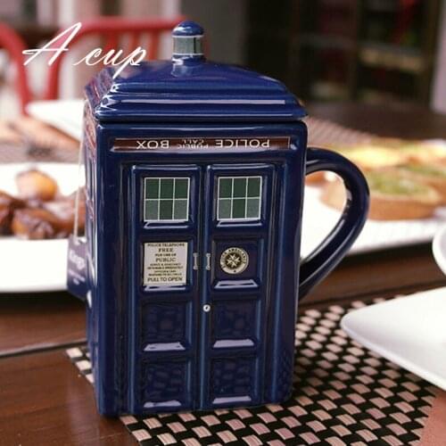 Creative Police Box Mug Doctor Who Tardis Funny Ceramic Tea Coffee Mug Porcelain Zakka Novelty For Office Friend Gift