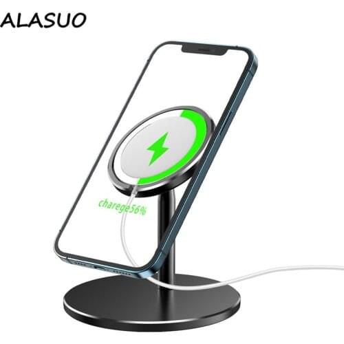 Magnetic wireless charger desktop stand for iphone 11 11 pro 12 12 pro 360 Desktop phone holder for magsafe wireless charger