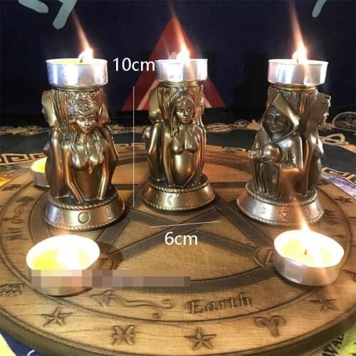 Altar Ceremony Small Candlestick Incense Holder Crystal Table Witchcraft Table Decoration Goddess Religious Candlestick Ornament
