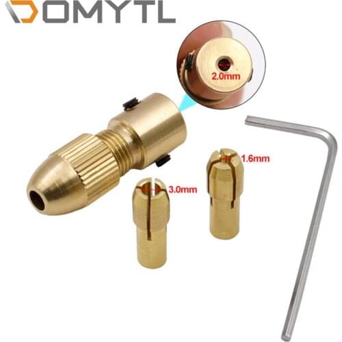 3pcs Woodworking Brass Miniature Electric Drill Self-tightening Drill Chuck Home DIY Tool Accessories