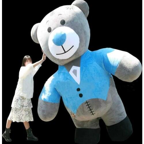 Christmas Party Inflatable Blue Bear and Dog Cosplay Costume Halloween Birthday Party Advertising Parade Adult Use Outdoor Suit