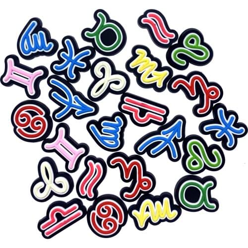 Wholesale 100PC Constellation Accessories Crafts Cartoon Sign PVC Flat Back For DIY Scrapbook Phone Case Jewelry Kids Gifts