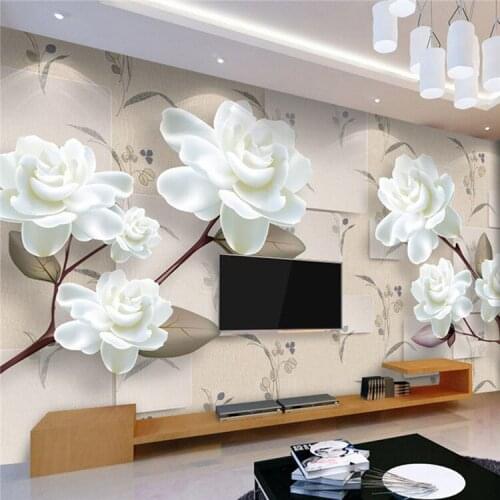Custom photo 3D modern European three-dimensional flowers TV background wallpaper wallpaper living room bedroom sofa warm mural