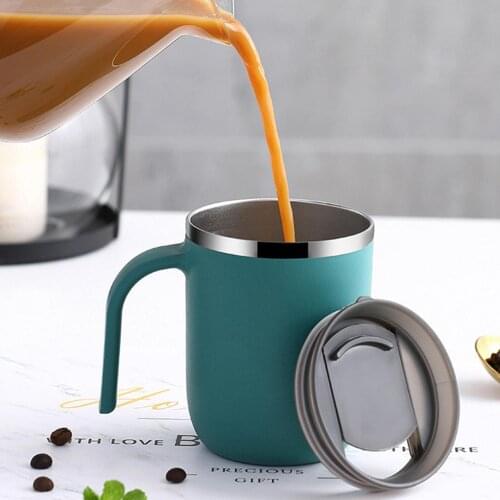 Nordic Style Portable Stainless Steel Mug Simple Coffee Cup Insulated Large Capacity Milk Hot Water Container