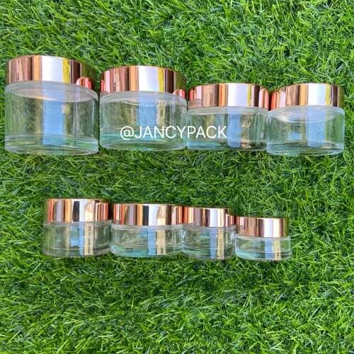 10PCS Clear Frosted Glass Cream Jar 5-100g Cosmetic Jars Rose Gold Lid Glass Bottle Refillable Container Cosmetic Skincare