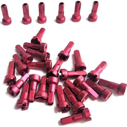 Primwon MV Mountain Bike Road Bicycle Spoke Ultralight 14mm Red Nipples 14G 2.0 Aluminum Alloy Round Head Nipples 30 64 80 Pcs