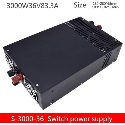 S-3000-36V switching power supply input AC 110vdc/220vdc/380vdc output DC 36V80A adjustable digital display power supply