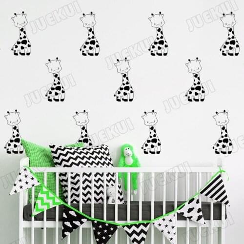 Lovely Baby Giraffe Pattern Removable Wall Stickers for Nursery Kids Room Lovey Babies Home Decor Vinyl Art Poster TA395