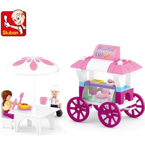 Sluban Building Block Girl Dream Friends Ffood Stall 78pcs Educational Bricks Toy-Boy No retail box