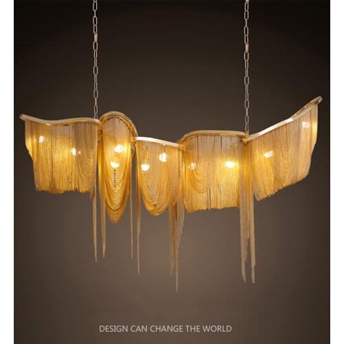 Modern chandeliers aluminium tassels metal chandeliers Lobby Hotel clubs villas chandeliers For Hall Hotel Art Aluminum Lobby