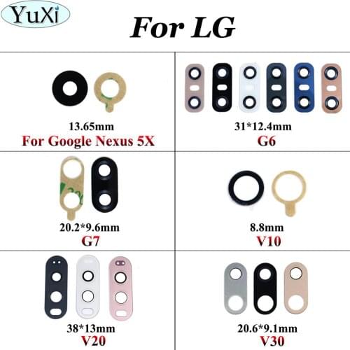 YuXi Back Camera Glass For LG G6 G7 V10 V20 V30 for Google nexus 5X Rear Camera Glass Lens With Sticker Glue Ahesive Replacement