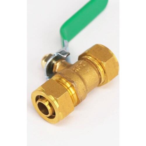 Fit Tube 12x16mm Pex-AL-Pex Tube Brass Equal Compression Ball Vave For Floor Heating Solar