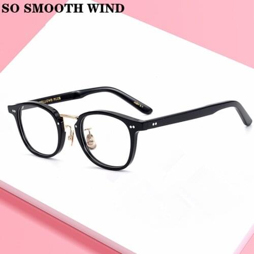 Japan Design Hand Made HighQuality Acetate Eyewear Men Vintage Square Optical Glasses Frame Women Myopia Prescription Eyeglasses