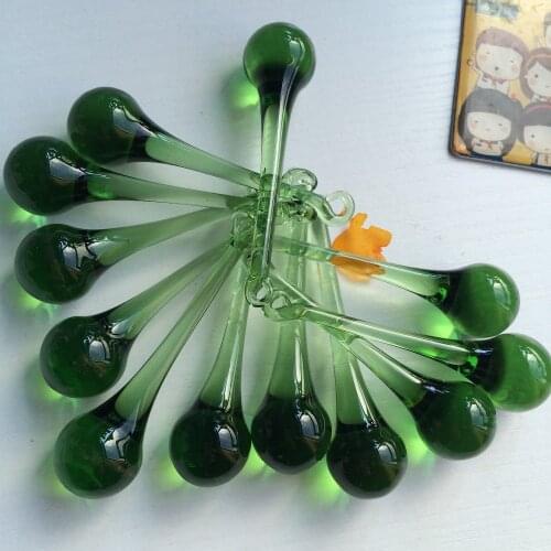 20pcs/lot 20x80mm Green Crystal Glass Raindrops Chandelier pendants crystal lamp Prisms Hanging suncatcher parts Home Decoration