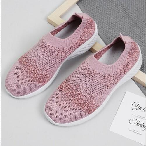 2021 New Summer womens sneakers Vulcanized Shoes Sock Sneakers Women Slip On Flat Shoes Women Plus Size Loafers ladies shoes
