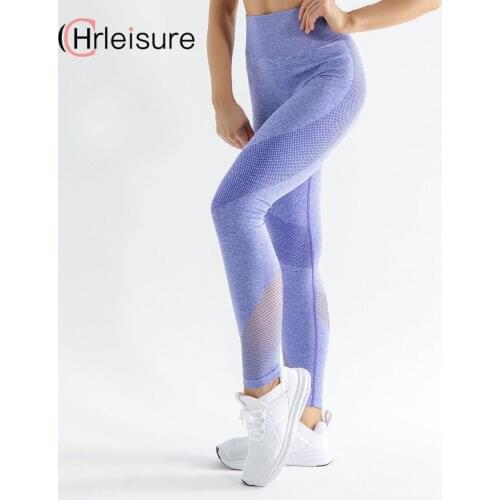 CHRLEISURE Leggings Women High Waist Leggings Women Sexy Seamless Leggings Hollow Printed Workout Pants