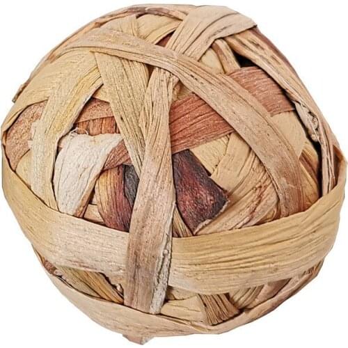 Pet Chewing Toy Natural Aquatic Plant Grass Braided Ball Bunny Hamster Small Pet Chewing Toy Parrot Feet Standing Toys