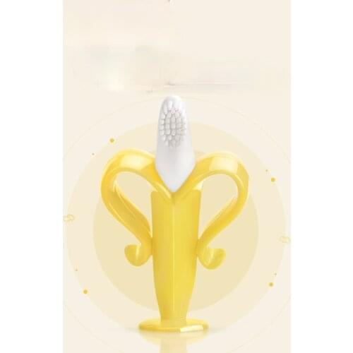 Zq Baby Teething Stick Banana Teether Baby Silicone Yaoyaole Tableware Toothbrush Toy Water Boiling Suitable
