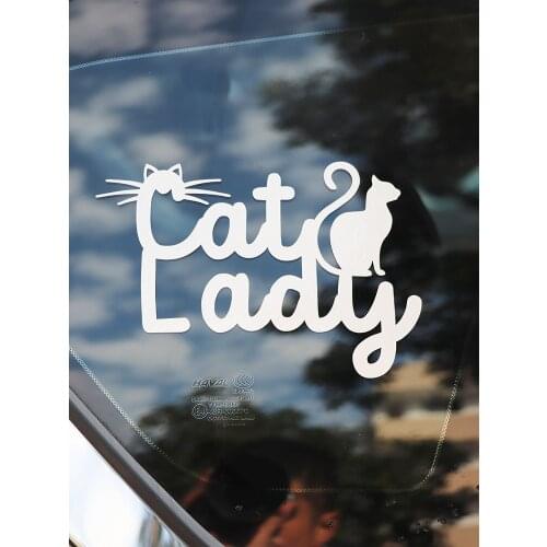 ZTTZDY 17.8*12.1CM Cat Lady Car Decal Vinyl Sticker Bike Motorcycle Black/Silver ZJ4-0155