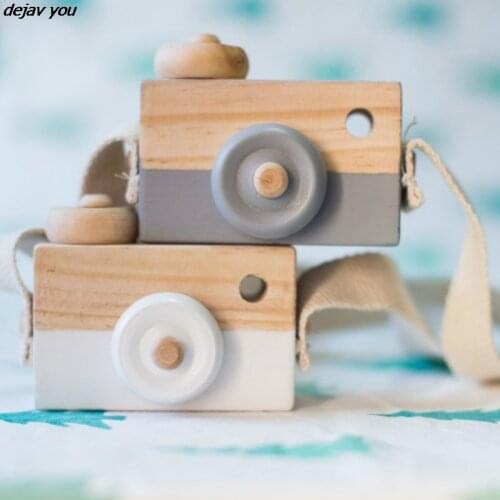1pc Children Wooden DIY Presents Nursing Gift Baby Block Wooden Baby Toys Fashion Camera Pendant Montessori Toys