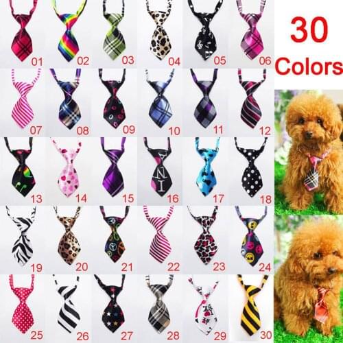 30Pcs/Lot Pet Tie Mix Colors Dog Cat Striped Bow Tie Pet Grooming Supplies Adjustable Puppy Dog Cat Neck Tie Pets Accessories