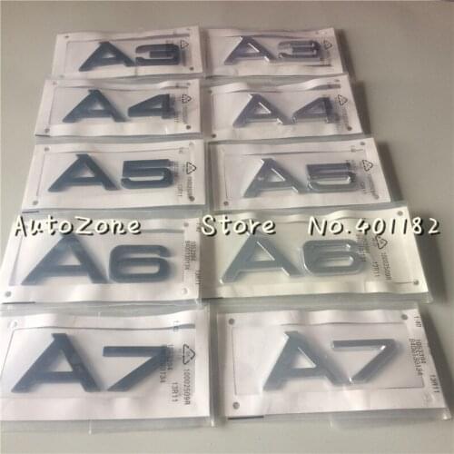 10pcs New Car Styling ABS silver Black 3D A3 A4 A5 A6 A7 A8 2.4 2.8 3.2 3.6 4.2 Rear Boot Trunk Badge Emblem For Q3 Q5 Q7 A4L