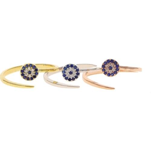 3 COLORS high quality fashion Turkish evil eye charm open adjusted ring for women cute lovely eye rings