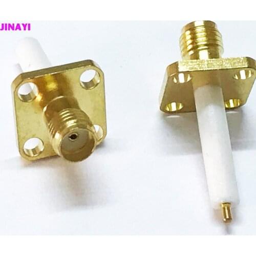 50pcs SMA Jack Female 4 Hole Flange Mount Extended Solder Terminal Connector