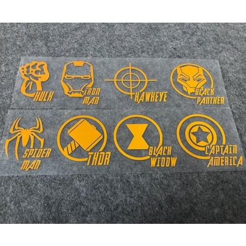 8pcs Car Stickers Classic Film Black Mask Auto Body Window Door Decals Waterproof