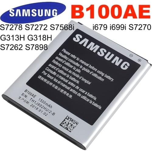 B100AE B100AC Samsung Original Battery For Galaxy Ace 3 Ace 4 S7568i S7278 i679 S7270 S7262 i699i S7898 S7272 G313H G318h