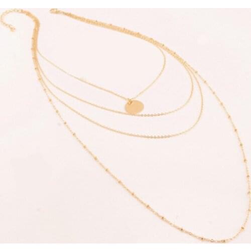 Fashion Jewelry Necklace Gothic Tmulti-layer Tassel Chain Sequins Clavicle Chain Necklace Woman Accessories Goth Necklace Women