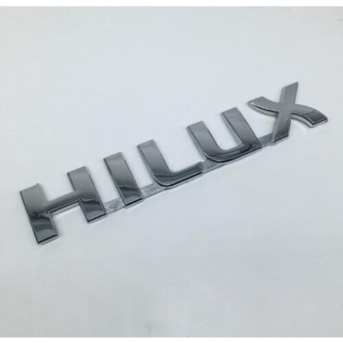 Silver ABS HILUX Car Rear Bumper Trunk English Alphabet Letter Emblem Stickers Badge Decals Car Styling Logo Auto Accessories