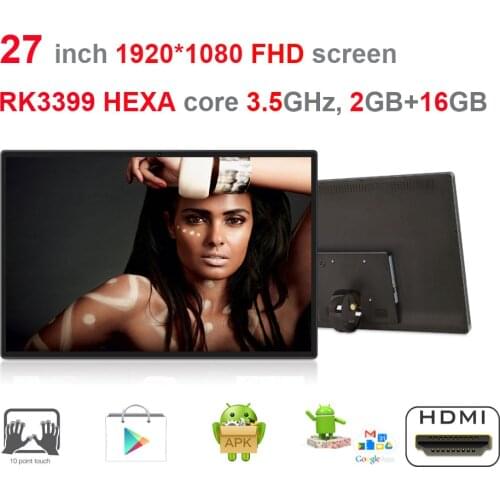 HEXA core 27 inch Android7.1 Self-order screen / smart kiosk all in one pc (RK3399 3.5GHz, 2GB ddr3,16GB nand, 2.4G/5G wifi)