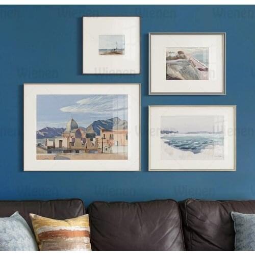 Nordic Oil Canvas Painting Art Posters and Prints Sea Landscape Ballet Girl Picture Modern Home Decor for Living Room Wall Art