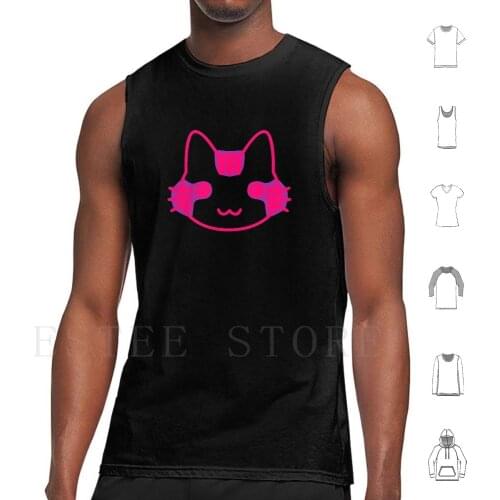 Cat Neon Kitty Glowing Tank Tops Vest Kitty Cat Cat Neon Kitty Glowing Meow Glow In The Dark Neon Cat Kitty Pet Funny