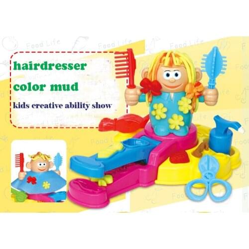 Non-toxic color mud plasticine mold tool set childrens hairdresser machine barber play house toys clay color mud handmade mud
