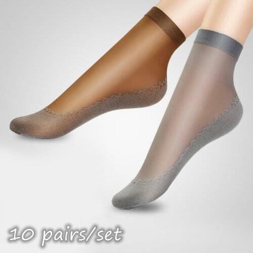 10 Pairs Cotton Sock Slippers Women High Elastic Invisible Stocking Low Cut Sweat Absorbing Girls Breathable Summer Shoes Solid