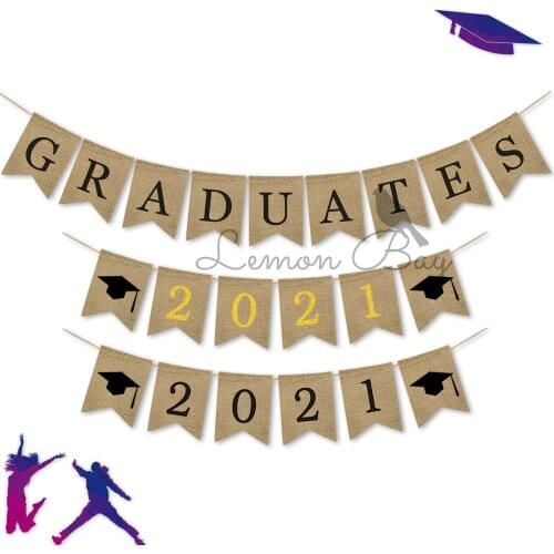 GRADUTES OF 2021 Graduation Season To Pull The Flag Pennant Banner Bachelor Cap