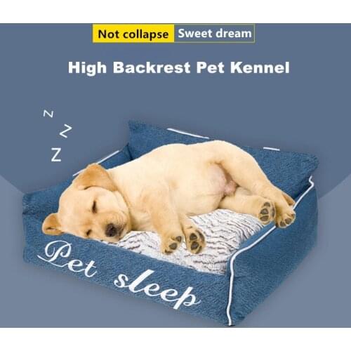 Dog Beds Warm Sleeping Cushion Cotton Puppy Bed Washable Detachable Pet Kennel Cat Nest Bottom Waterproof Small Cat&Dog Nest