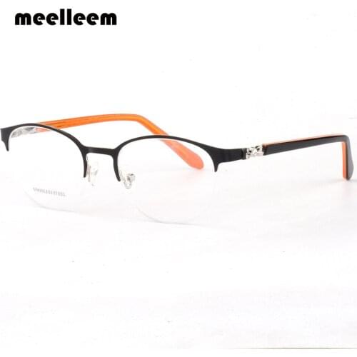 Optical Half Glasses Frame Stainless Steel Metal Frame Men Women Unisex Myopia Presbyopia Prescription Spectacles