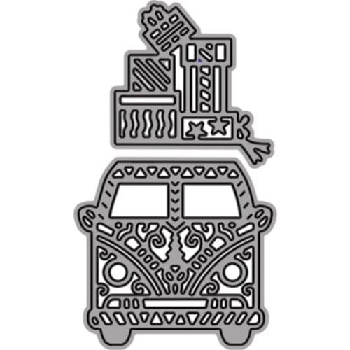 Cutting Dies Bus With Many Luggage DIY Scrapbooking Embossing Album Paper Cards Dies 2021 New