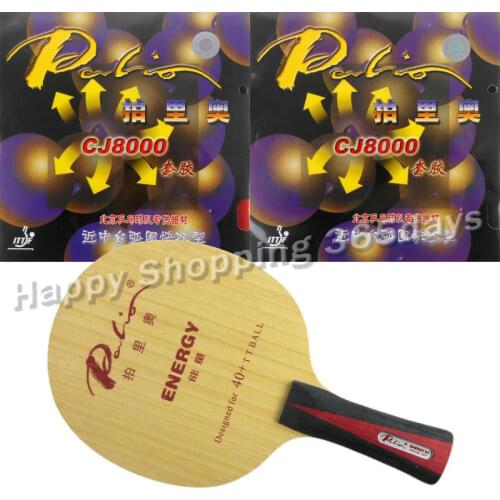 Pro Table Tennis PingPong Combo Racket Palio ENERGY 03 Blade with 2x CJ8000 H38-41 Rubbers Shakehand long handle FL