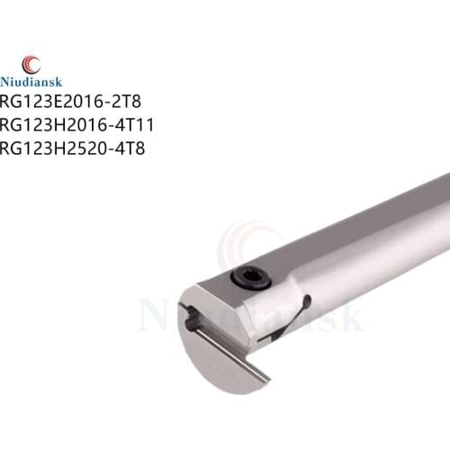 RG123E2016-2T8 RG123H2016-4T11 Inner Hole Grooving Tool RG123H2520-4T8 CNC Lathe Tool Spring Steel Slotting Turning Tool Holder