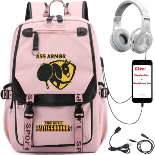 USB Charging teenagers Laptop packsack anime Game PUBG backpack student School book Bag Women men Travel Backpack