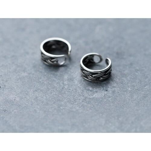 MloveAcc 100% 925 Solid Real Sterling Silver Ear Cuff Clip On Earrings for Women Girl without Piercing Vinatge Earings Jewelry