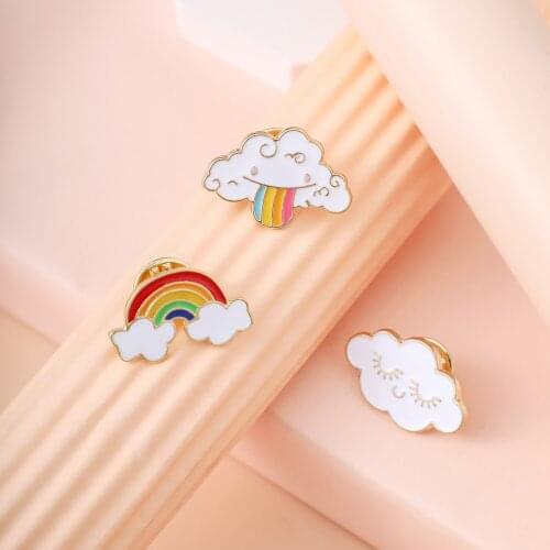 Shamir 3 PCS Rainbow Smile Brooch, South Korean Girl Pin Badge Design Women Jewelry Gifts