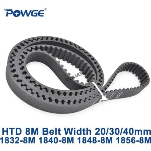 POWGE HTD 8M synchronous Timing belt C=1832/1840/1848/1856 width 20/30/40mm Teeth 229 230 231 232 HTD8M 1840-8M 1848-8M 1856-8M
